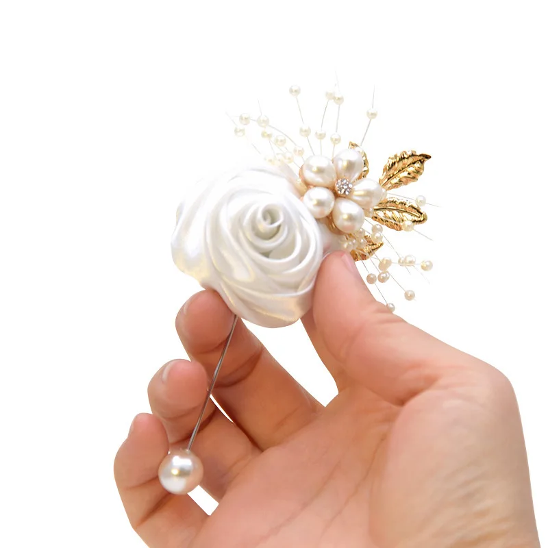 Meninas dama de honra pulso flores casamento baile festa boutonniere cetim rosa pulseira tecido mão flores acessórios de fornecimento de casamento