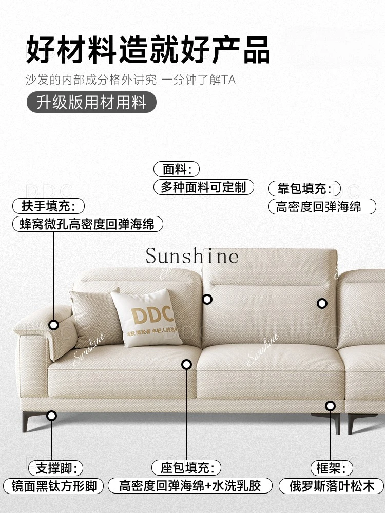 

Italian minimalist cotton and linen fabric sofa combination modern minimalist living room adjustableN