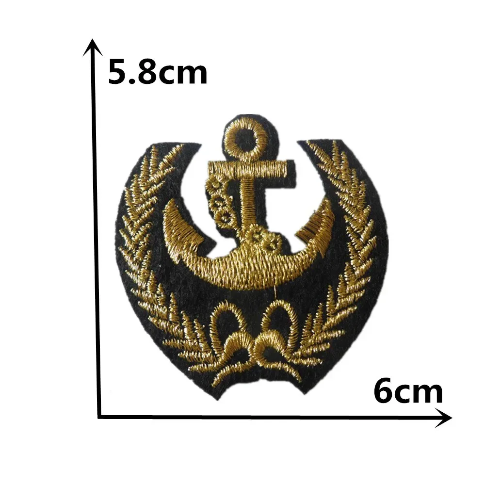 Insignia de patrón de ancla de barco, bordado, parches cosidos, bricolaje, adhesivo de fusión en caliente, decoración de planchado, emparejado con