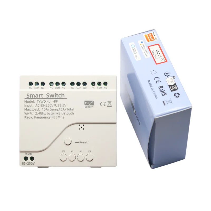 Tuya Wifi Smart Motor Light Switch Module 7-32V 85-265V 433 SmartLife APP Remote Control 4CH Relay Work With Alexa Google Home