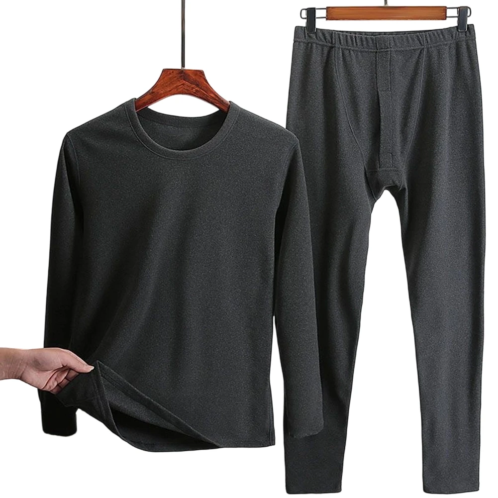 Winter Thermal Underwear Sets Men Double-sided Fleece Thermal Underwear Sets  Base Layer Tops Bottom Sets