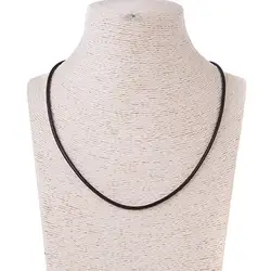 High Quality Black Silk Leather Cord Chain Necklace Rope with Lobster Claw Clasp 45/50cm Length Cord for Women Men