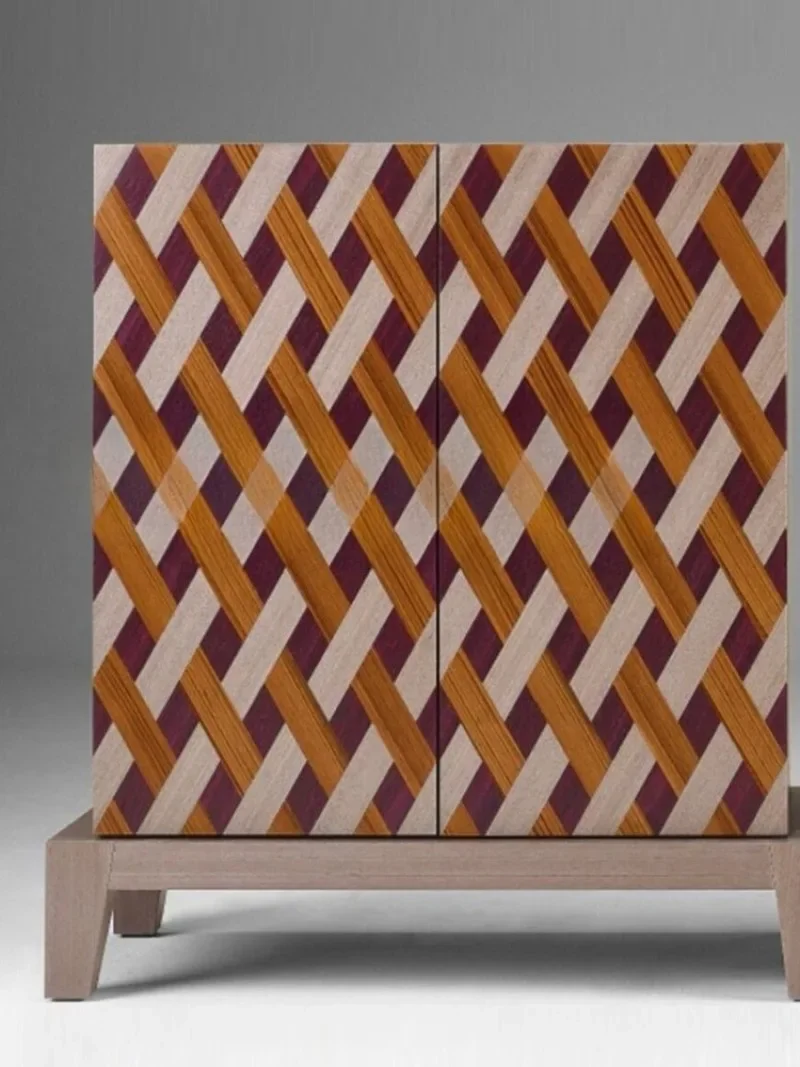 Painting locker model room decorative cabinet simple solid wood dining side cabinet living room locker