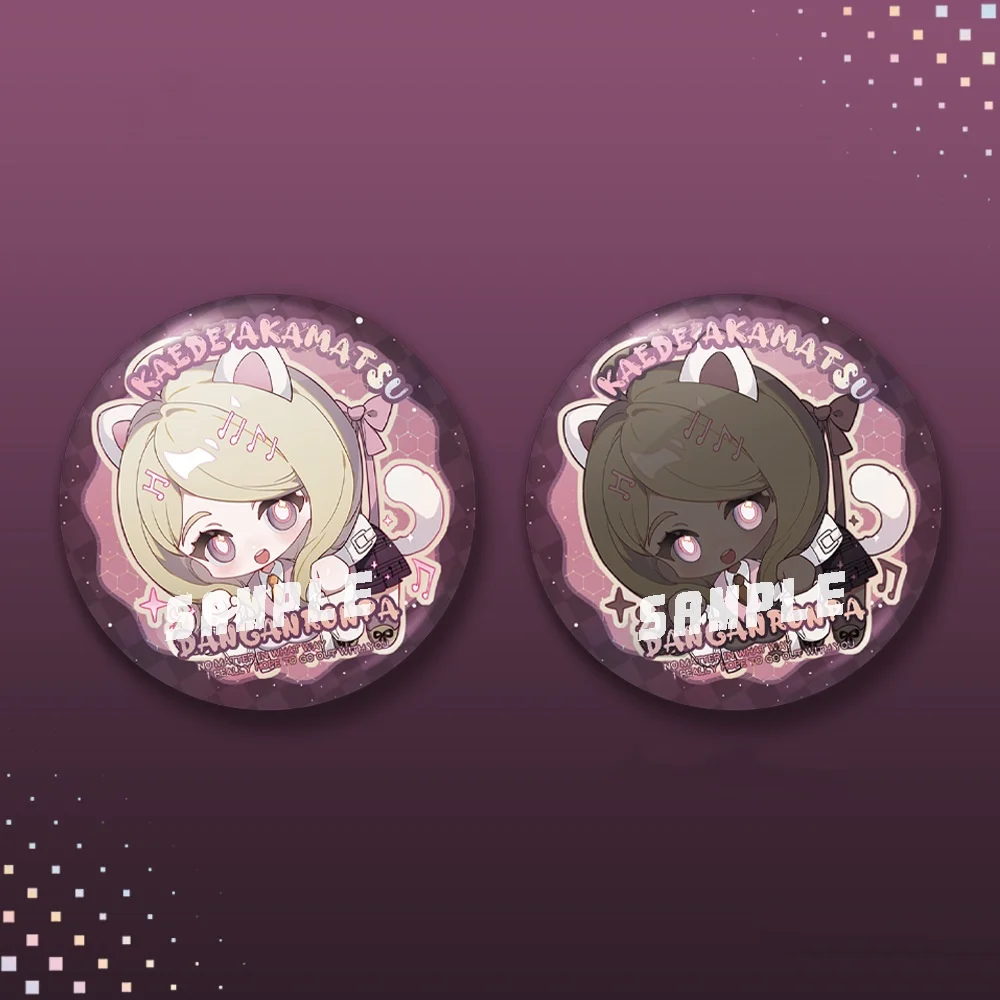 New Danganronpa Gkitter Badge Kokichi Oma Saihara Shuichi Kaede Akamatsu Cute Cartoon Anime Pin Game Jewelry Laser Brooch Gift