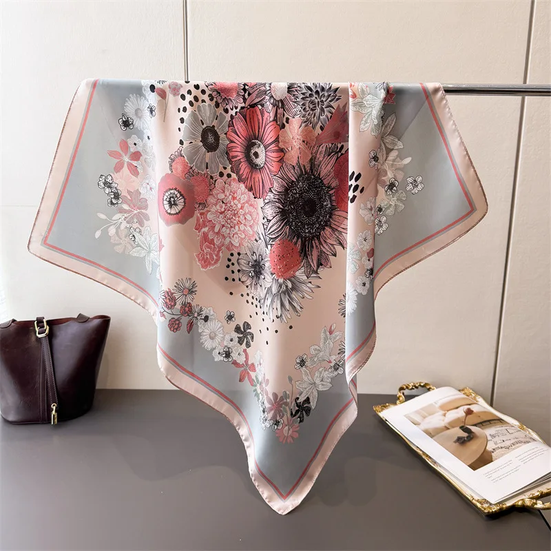 

Luxury Printed Scarves Women Silk Scarf Designer Floral Decorations Satin Hijab Small Neckties Hairbands Bags Bandana