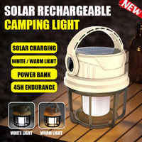 Portable Camping Lantern USB Rechargeable Solar Camping Light 6 Modes Led Flashlight Tent Light Outdoor Lighting Emergency Lamp