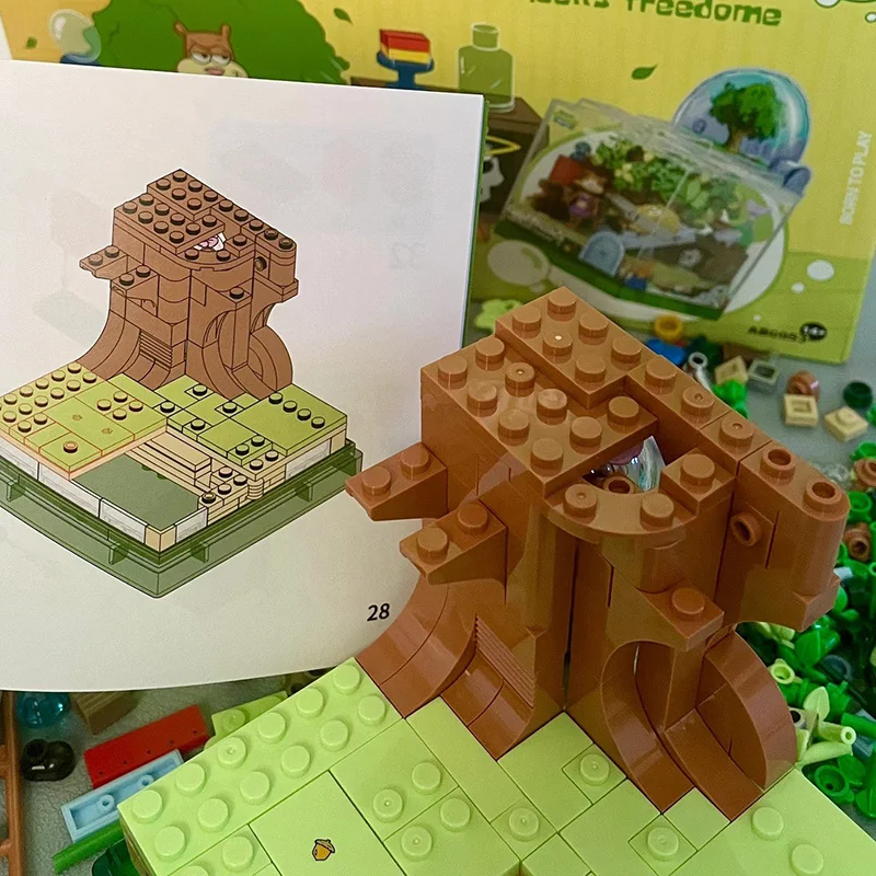 منطقة سبونجبوب ساندي الخدين قبة شجرة البيت اللبنات التجمع أطقم منمذجة لتقوم بها بنفسك ألعاب تعليمية للأطفال هدية الكريسماس #5