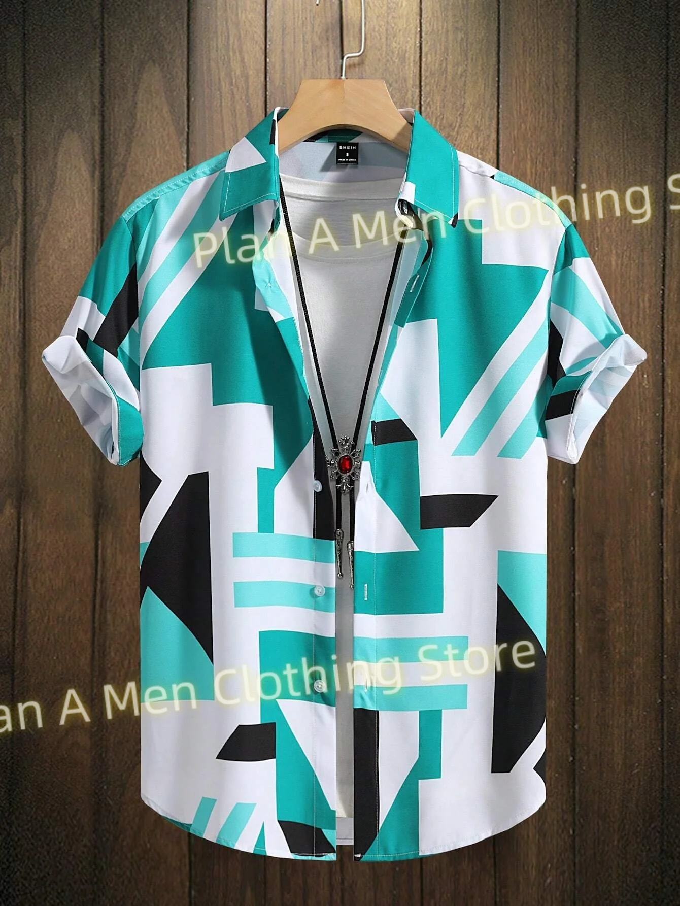 Men's Shirt Geometric Color Blocks Short Sleeve Shirt Summer Hawaiian Shirt Fashion  Men's Clothing oversize Casual Shirts