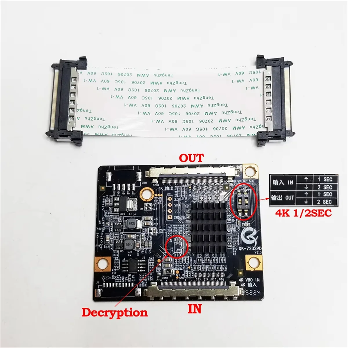 2025 New- QK-72339D Upgraded Version Adapter Board Solves 4K LCD Screen Partition Problem 4K LCD TV Partition Modification