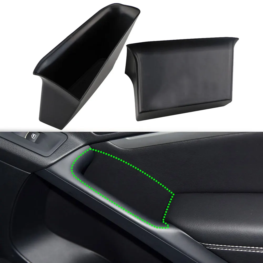 

For Volkswagen VW Tiguan 2010 - 2017 Door Armrest Handle Storage Box 2Pcs Case Tray Organizer Container Accessories