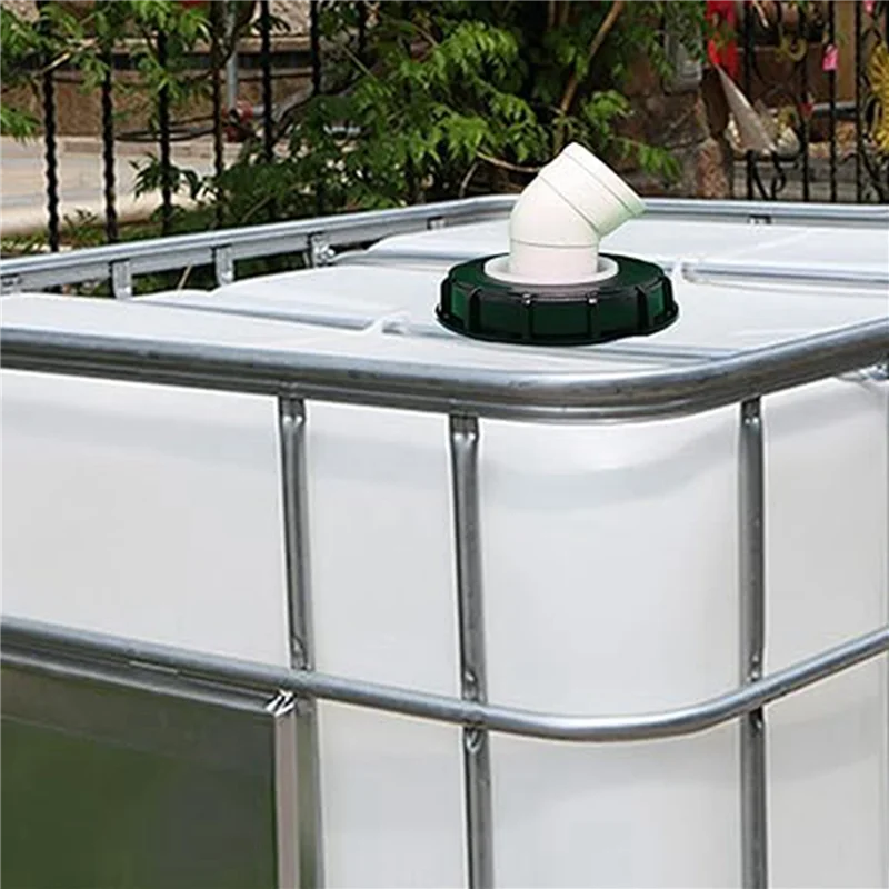 

ABFI 2X Suitable For IBC Ton Barrel Accessories Extension Tube 45 Degree Rainwater Tank Plastic Cover,With Filter