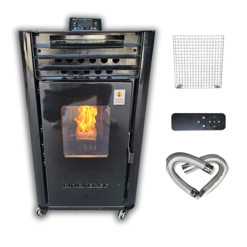 

-Высокоэффективный камин на пеллетах, автоматическая печь для подачи дровяных и пеллет с функцией контроля температуры, может экономить энергию