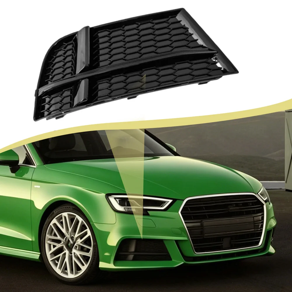 

For Audi A3/S3 2017 2018 2019 2020 Left Right Car Front Bumper Fog Light Cover Frame Hood Grille 8V3807682N