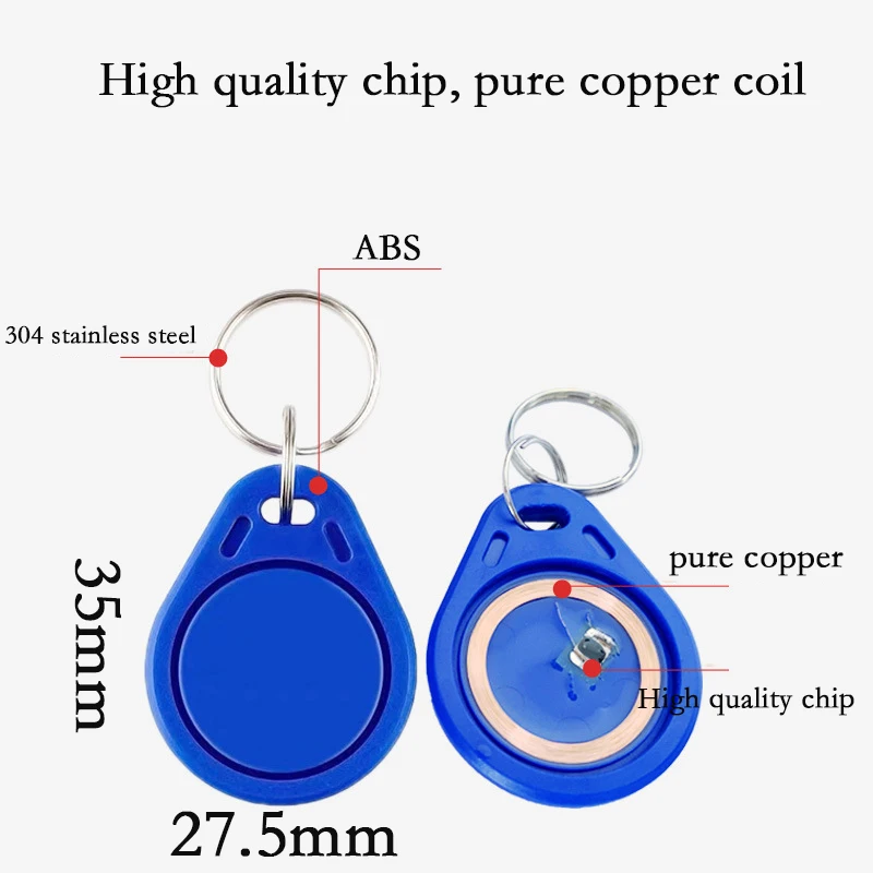 Mutável Smart Keyfobs Key Tags, Cartão IC Clone, Cartão UID, Access Control Block, 0 Sector gravável, 1K S50 RFID, 13,56 MHz, 10pcs