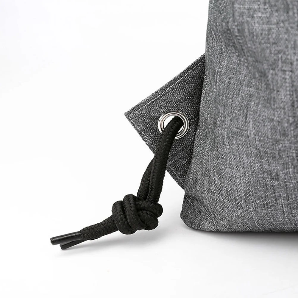 ABNH Borsa da palestra con coulisse con tasche Sacca sportiva con manico Zaino da viaggio con coulisse per uomo donna-Grigio