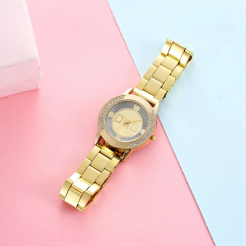 DQG 브랜드 제조업체, 해외 무역, 심플 레저, 외부 서클, 더블 로우 다이아몬드, 디지털 합금, 메쉬 벨트