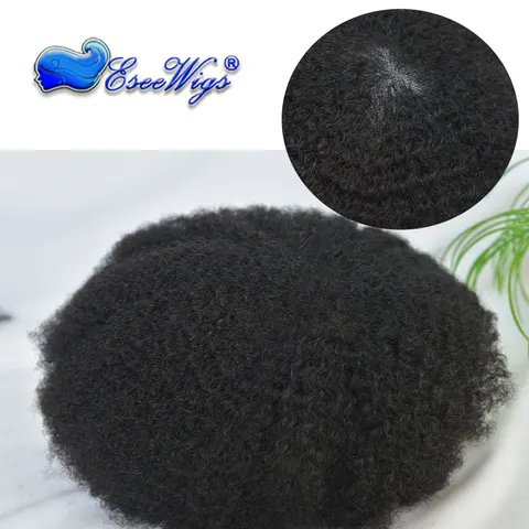 Мужской парик Eseewigs Q6 360 Wave афро-кудрявый из индийских волос