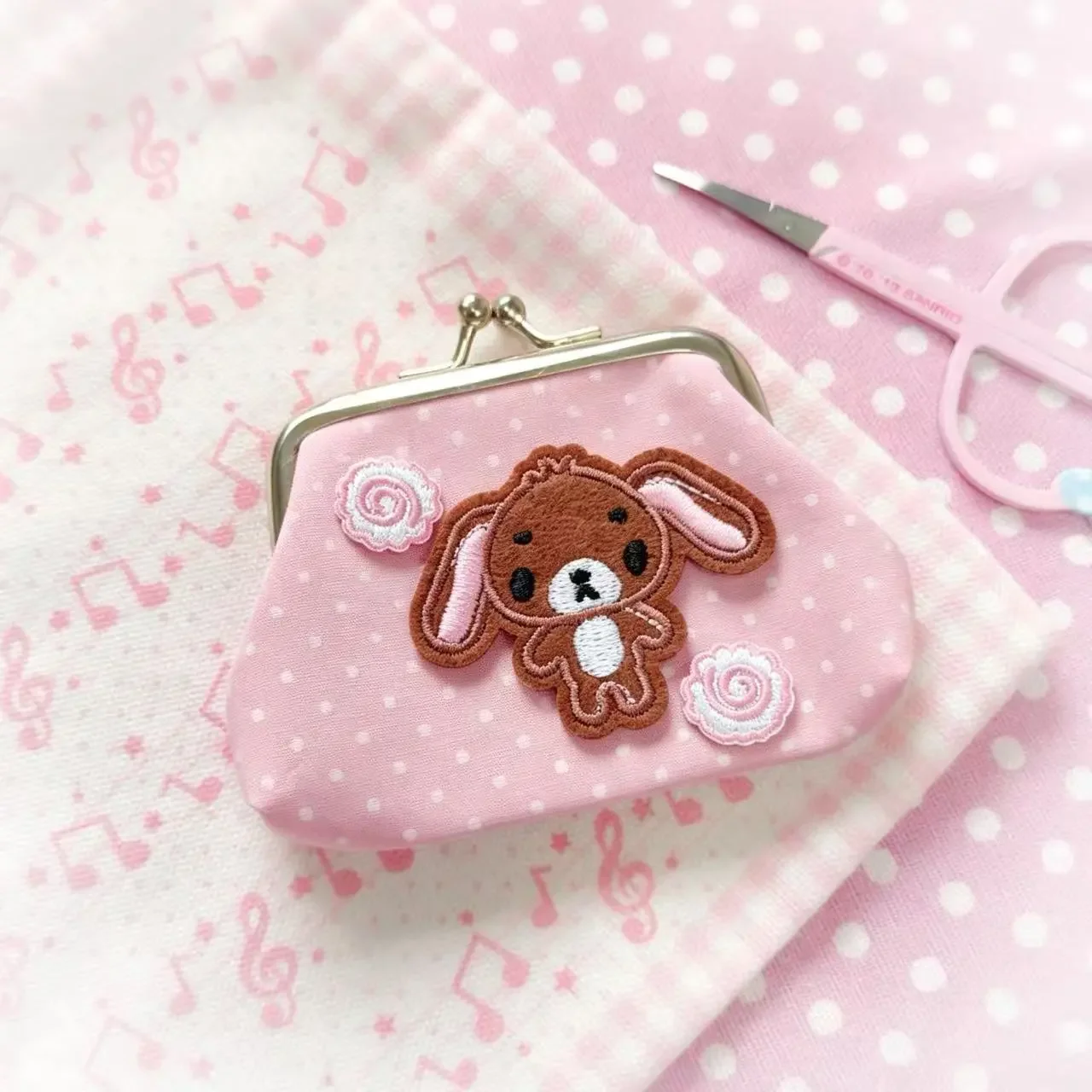 Sanrio Sugar Bunnies Mini Coin Purse Pu Leather Kiss Lock Card Holder Soft Small Key Pouch For Women Daily Small Item Storage view 4