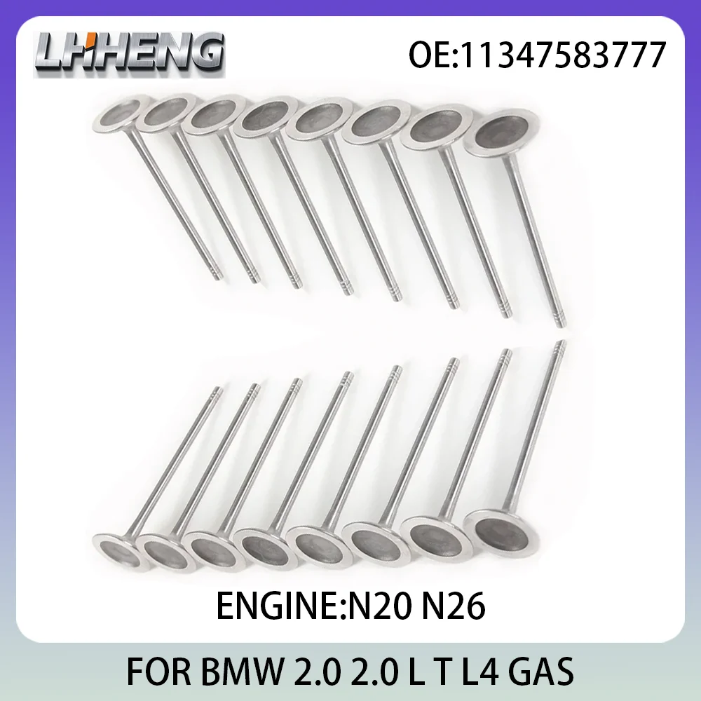 16 قطعة مجموعة صمامات السحب والعادم الجديدة لسيارات BMW 1 2 3 4 5 X1 X3 X4 X5 Z4 11347583777 11347583779 2.0L 2.0 L T L4 GAS N20 N26 10-21