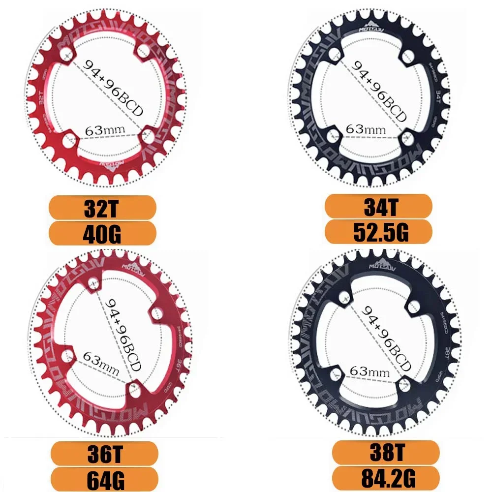 MOTSUV 94+96 BCD Bicycle Chainwheel Round/Oval 32T 34T 36T 38T MTB Bike Chainring Mountain Crown for M4000 M4050 GX NX X1 Crank