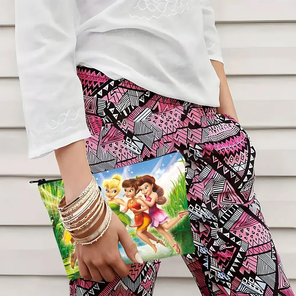 디즈니 팅커벨 메이크업 가방 - 팅커벨과 친구들 가벼운 메이크업 정리함 - 대용량 여행용 세면도구 가방, 말레피센트, 크루엘라 드 빌, 자파르, 우르술라 포함