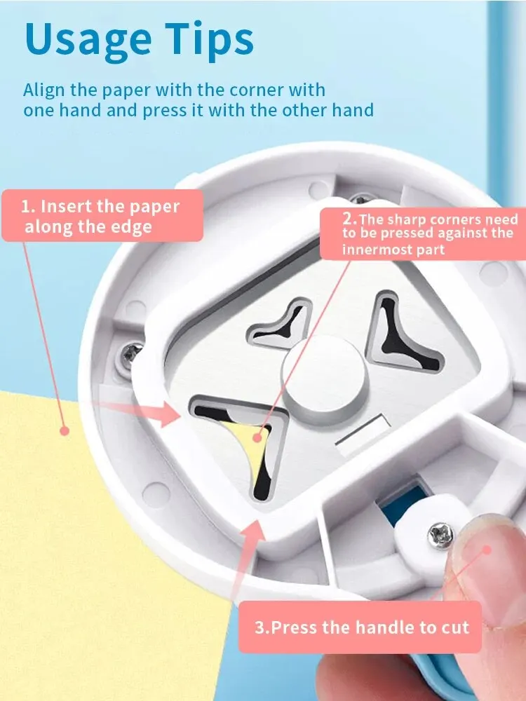 1PC 3-in-1 Multifunctional Corner Rounder R4/R7/R10 Chamferer Cutter Corner Cutter Point Corner Trimming Craft Photo/Scrapbook