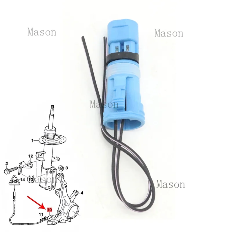 C+  2pc ABS Wheel Speed Sensor Plug Socket For BMW 3 5 6 7 X1 X5 MINI Cooper R56 R57