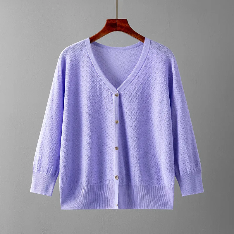 Ice Silk Cardigan Women's Loose Shawl with Suspender Skirt Thin Coat Small Waistcoat with Foreign Style Knitwear Women