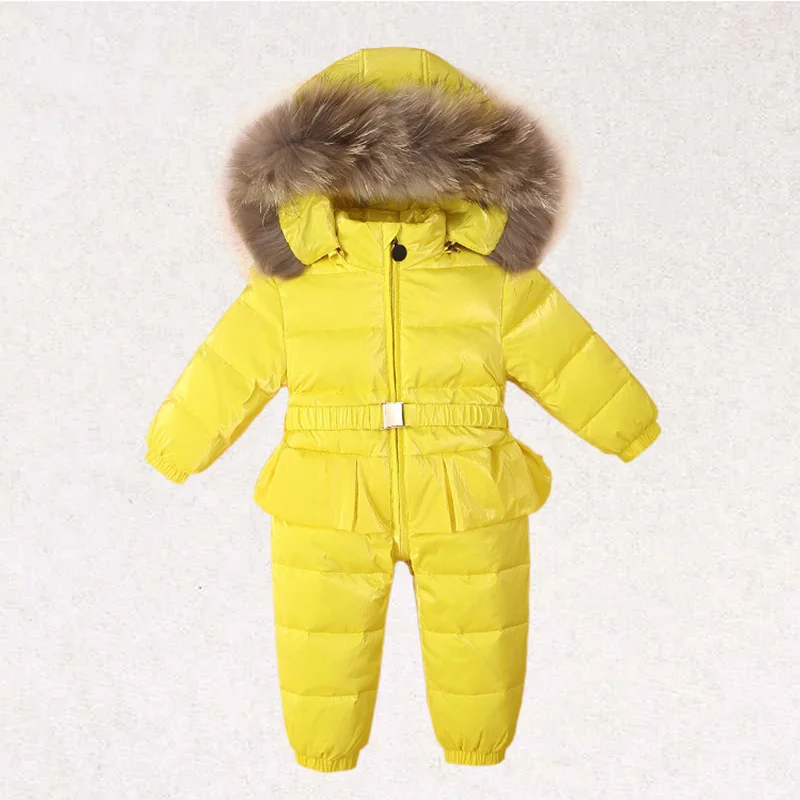 Russian Winter Snowsuit 2023 -30 Baby girl Clothes 80% Duck Down Jacket coat Outdoor Infant Girls clothing Kids Jumpsuit 1~4y