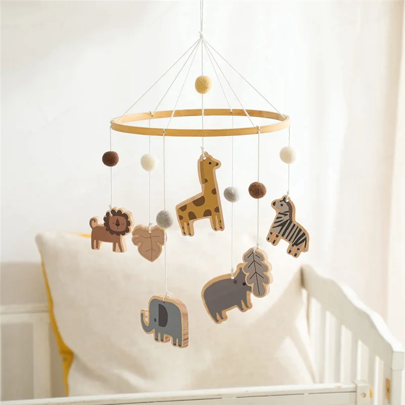 X18A-Baby Mobile For Crib - حيوانات الغابة Baby Mobile - الحضانة المتنقلة للفتيات أو الصبي الجنس محايد اليدوية المحمول سهل الاستخدام #3