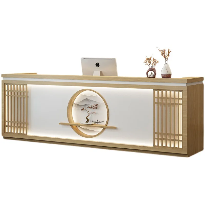 عدادات الخروج لصالونات التجميل الجديدة على الطراز الصيني للشركة مكتب الاستقبال عدادات الخروج أثاث خدمة الاستقبال Cajero JT40C