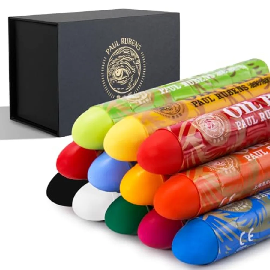 

Large Oil Pastels Set with 12 Vibrant Colors in Jumbo Sticks 0.79 x 4.72 - Creamy Texture for Smooth Blending Perfect for Artis