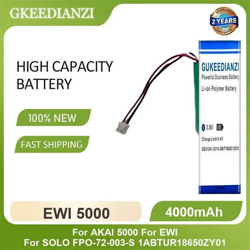 

EWI 5000 Electronic Musical Instrument Accessories Battery For AKAI 5000 For EWI For SOLO FPO-72-003-S 1ABTUR18650ZY01 4000mAh