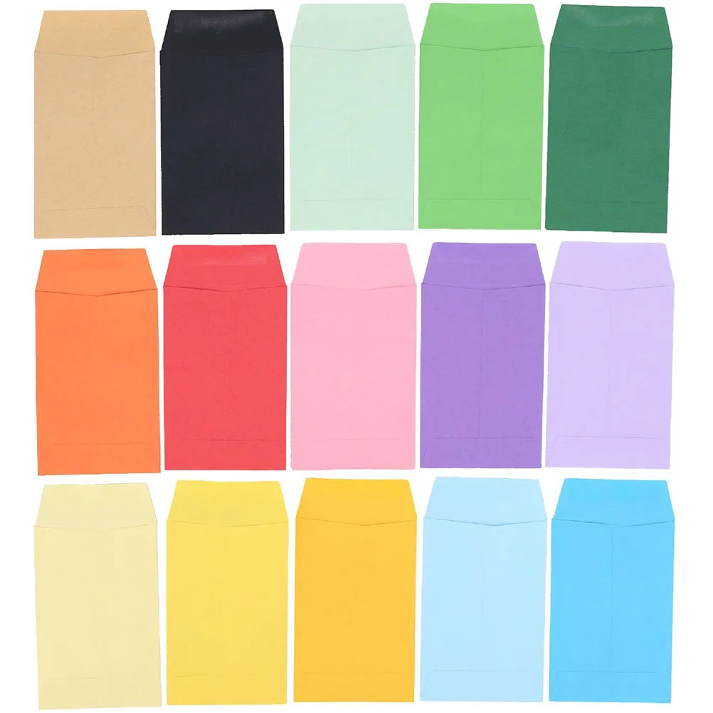 

80Pcs Colorful Small Paper Envelopes Solid Cash Budget Money Storage Coin Holder Gift Invitations Cards Coin Envelopes