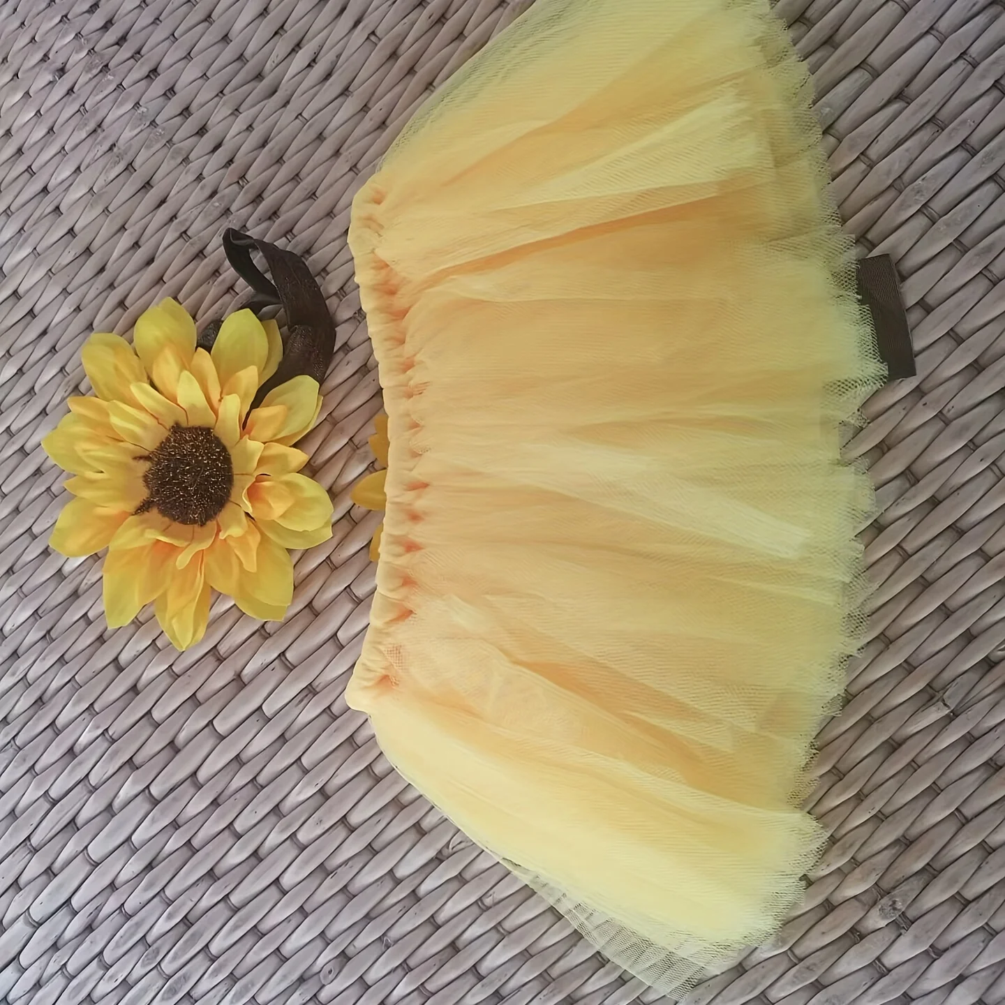 Disfraz De Girasol Para Bebé: Diadema Con Lazo Y Falda Para Fotos De Recién Nacidos (0-4 Meses) – Accesorios De Fotografía Tiernos Y Transpirables