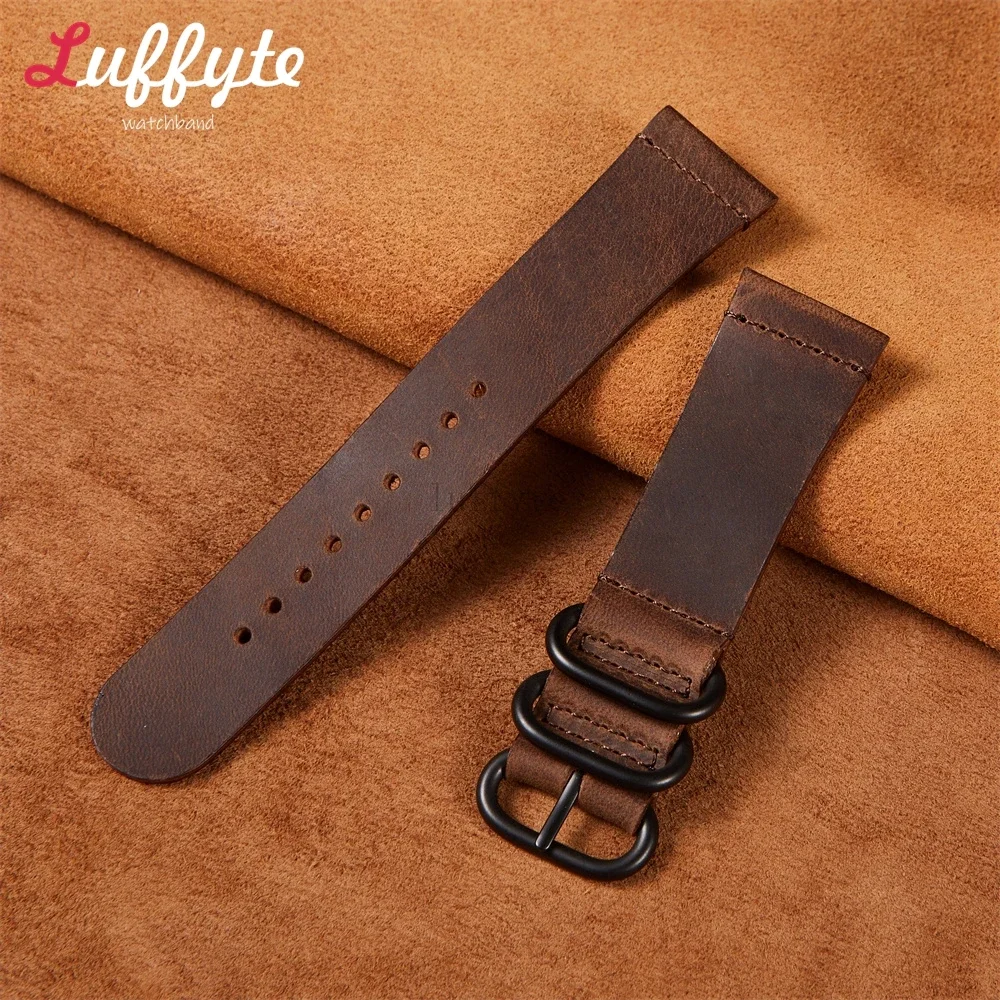 Vintage Watch Strap Genuine Leather Watchband 20mm 22mm Cowhide Wristbands Replacement Watch Belts