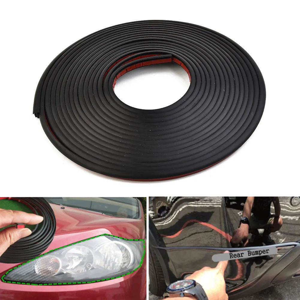 Car Sealing Strip Lip Parts Bumper Headlight Replacement W/ Dual-Sided Tape Waterproof Weatherstrip 1pcs Useful