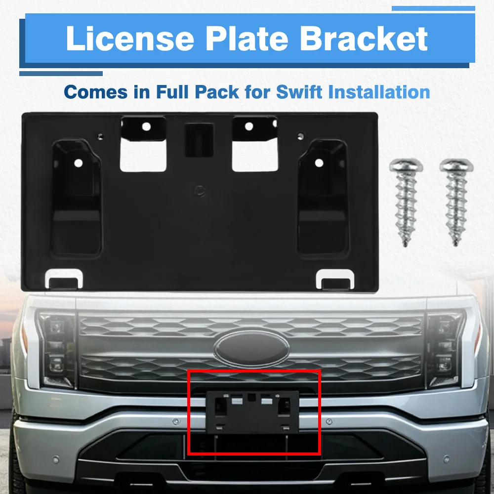 

Front bumper license plate frame NL3Z17A385AA FO1068197 191275900994 For Ford F-150 Lightning Lightning EV Models 2022-2025