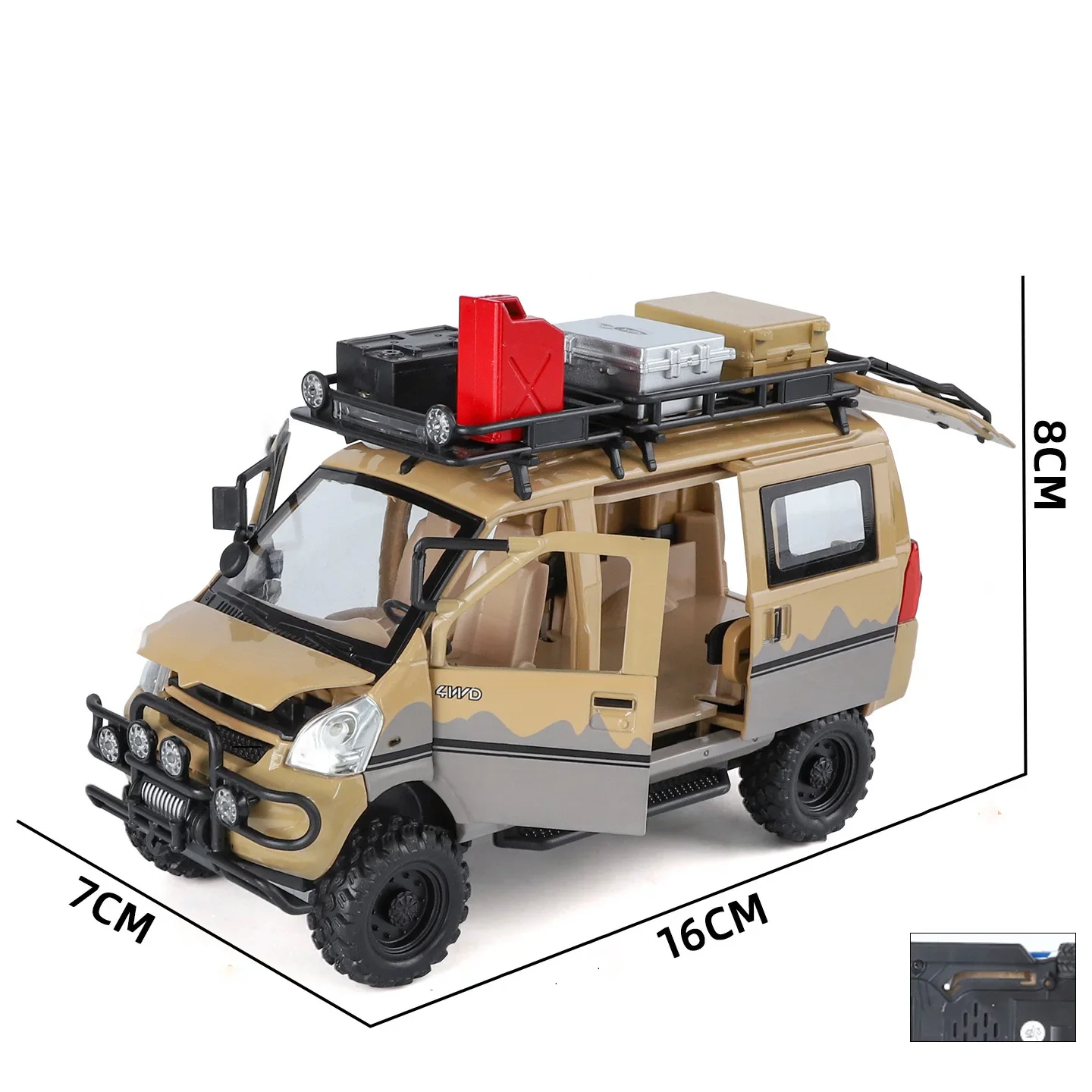 1:24 WuLing VAN Fuoristrada In Lega di Auto Muscolare Modello Suono e Luce Tirare Indietro Giocattolo Per Bambini Da Collezione Regalo Di Compleanno
