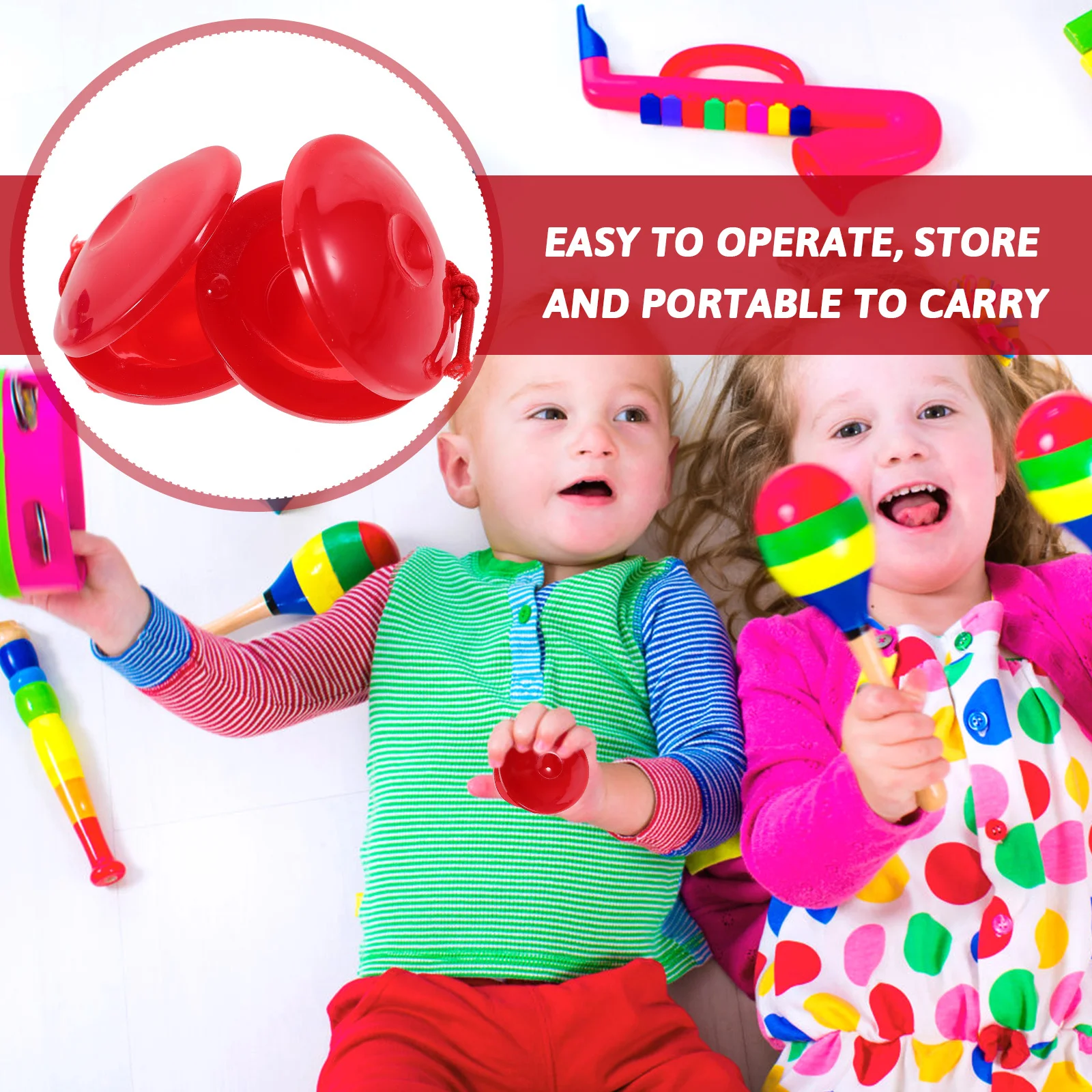 

12pcs Percussion Castanets Plastic Finger Castanets For Kids Hand Held Music Instrument Educational Gift Christmas New Year