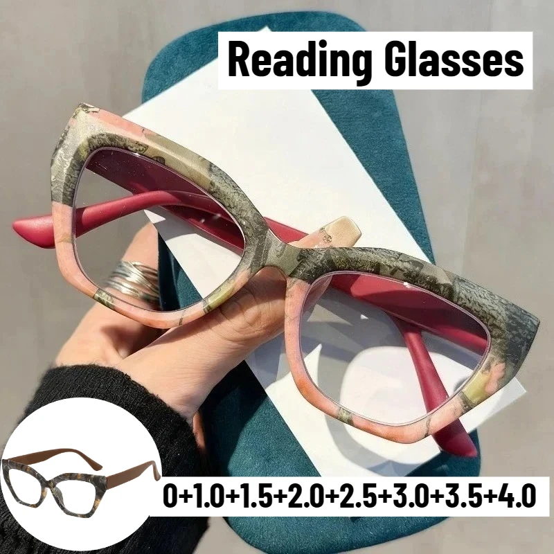 

Unisex New Fashion High-definition Anti-blue Light Presbyopia Glasses Women's Cat-eye Large Frame Reading Presbyopia Glasses
