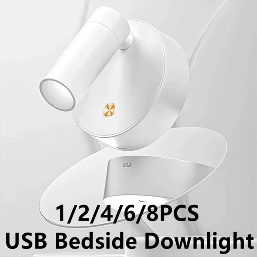 5V Rechargeable COB LED Remote Control Spotlight Touch Dimmable USB Bedside Downlight Living Room Indoor Decoratio 1/2/4/6/8PCS