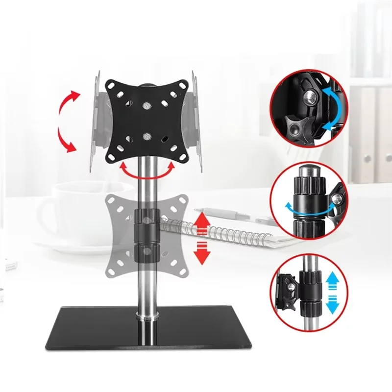 GROCE-support de télévision de Table universel pour support d'écran de hauteur Led de 14 à 27 pouces support de Base de Table réglable avec Base
