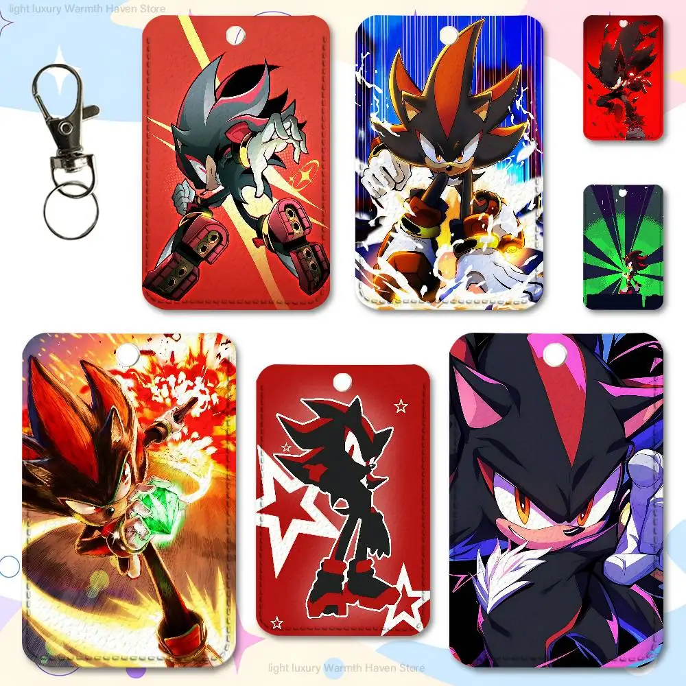 

S-Shadow The H-Hedgehogs Game Premium PU Leather Card for Daily Use Holder Card Case with Metal Carabiner Customizable Design