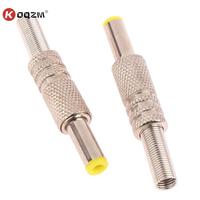 2Pcs 5.5x2.5mm 5mm Metal DC Power Jack Male Plug Metal Connector Adapter With Yellow Head Adapter Connector Plug Accessories