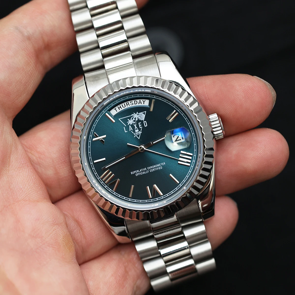 LAXED 39mm Men's Automatic mechanical watch Japan MIYOTA 8285 Movement Watch Custom Logo watch Sapphire Glass Waterproof Watches