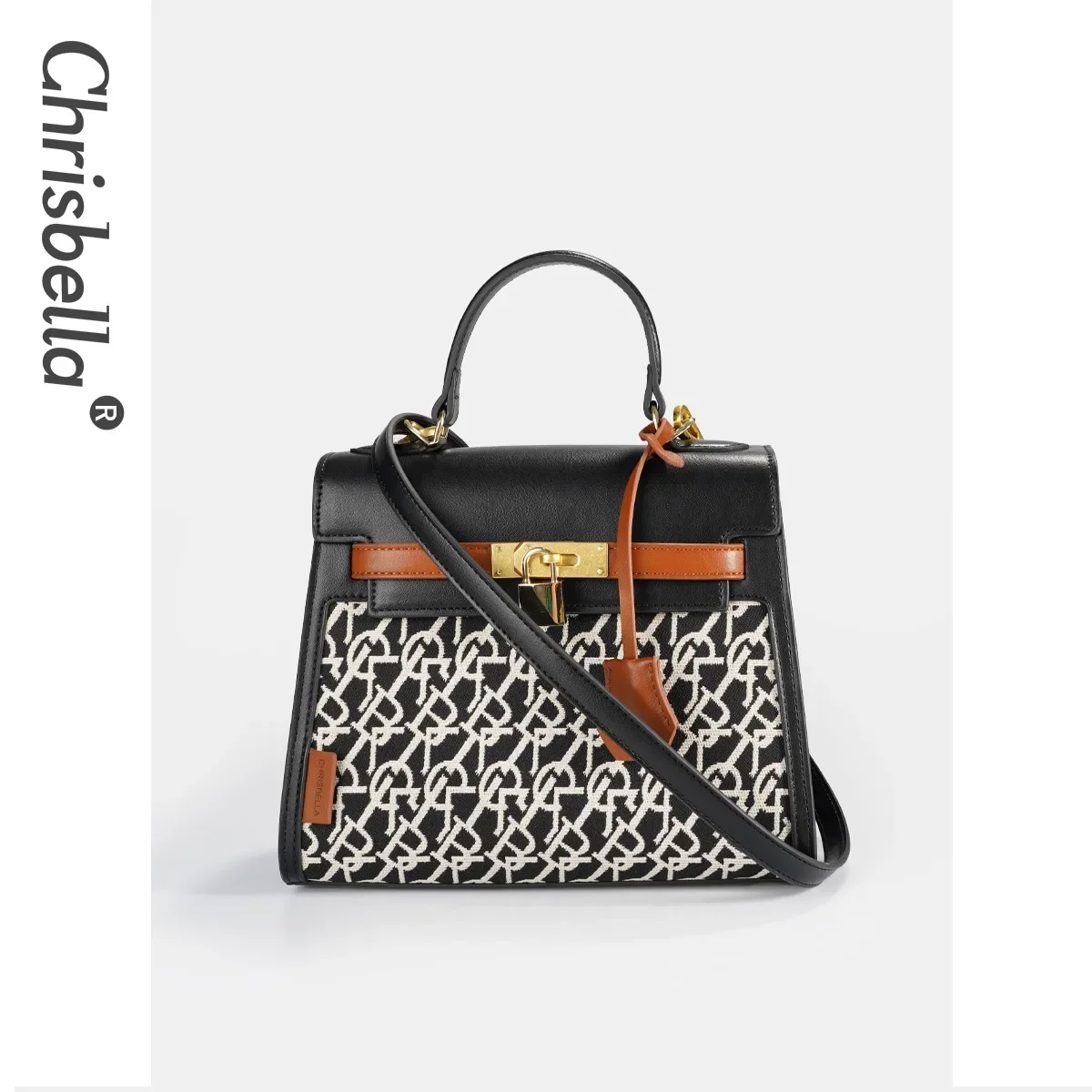 

Chrisbella Brand Jacquard Embroidery Thread Shoulder Crossbody Kelly Bag