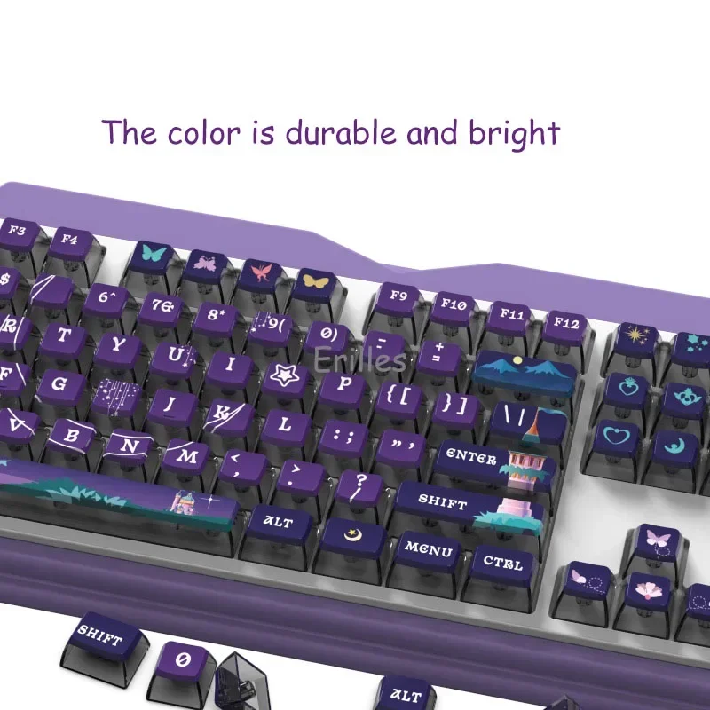 Pudim Keycaps para Teclado Mecânico, Teclado Gaming, Mystic Purple, PBT, ASA, Alta Qualidade, Gamer