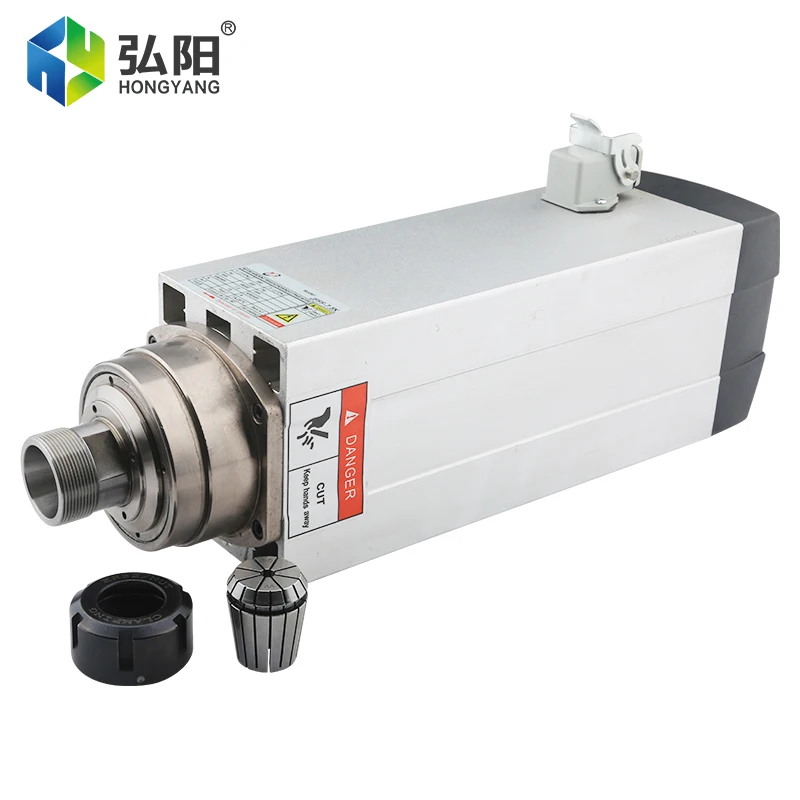 CNC Spindle 7.5kw ER32 Square Air Cooled Spindle Motor 220v 380v 4 Bearing 18000rpm 300HZ For CNC Milling Machine Engraving