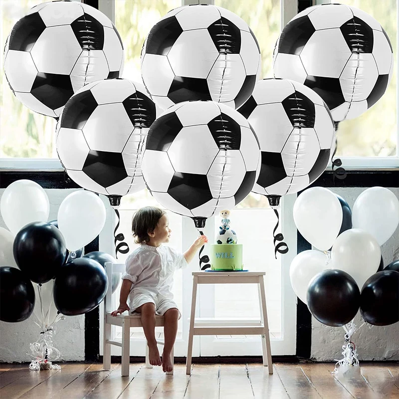 2/6Pcs 22 Inch 4D Soccer Ball Balloons Football Sport Boy Birthday Party Supplies For Kids Baby Shower Birthday Party Decoration